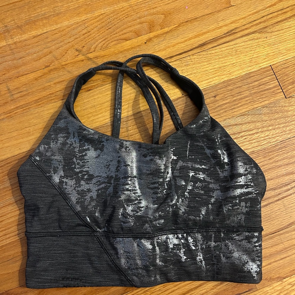 Lululemon Athletica Black and Silver Sports Bra